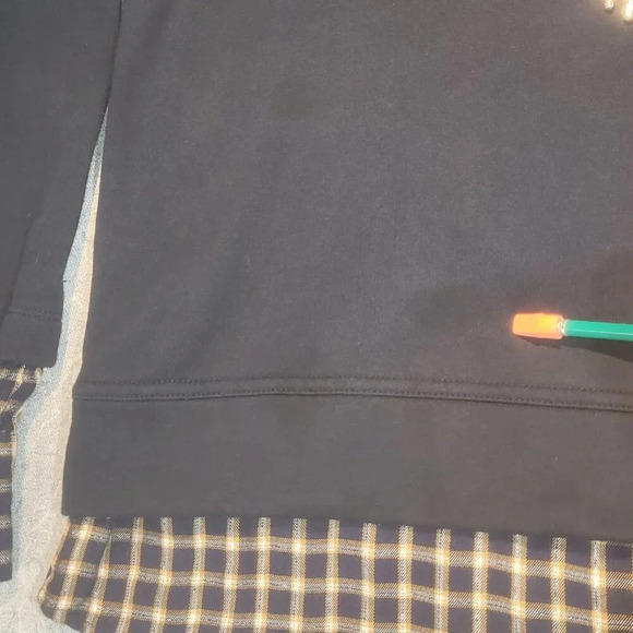 Tommy Hilfiger Women's L Sleeve Navy/Plaid Layered Look Sweatshirt Hoodie SIZE? - Picture 11 of 12